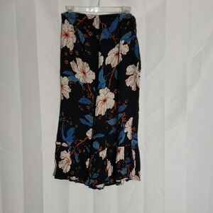 Vintage 90's Billabong Floral Print Women's Culottes  Black and Blue Size 8